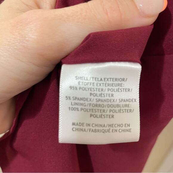 ModCloth Red Two-Tone Modest Satin Polka Dot Dress  Knee-Length Size Medium - Picture 10 of 10